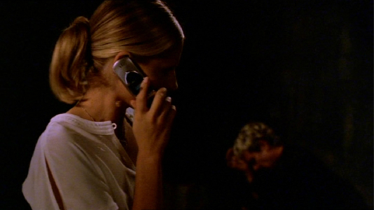 lessons- buffy uses her mobile phone The lesser spotted mobil phone