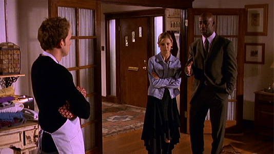 Get It Done - Andrew, Buffy and Robin Nice skirt.